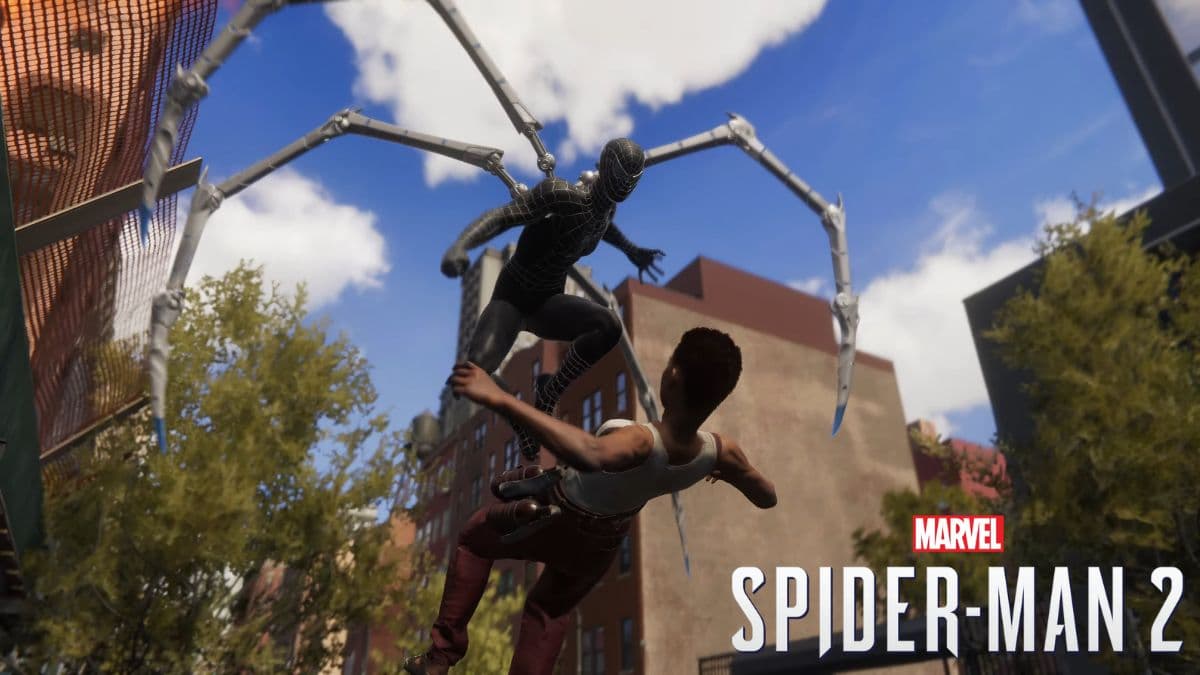 black webbed suit in marvel's spider-man 2