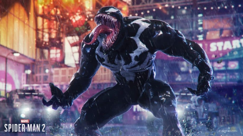 Venom raging in Spider-Man 2