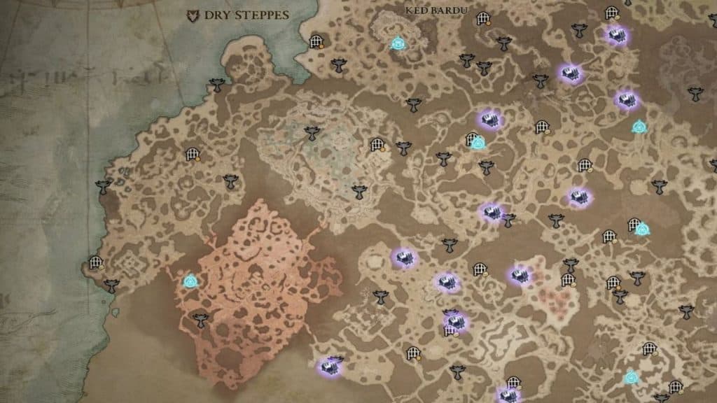 Diablo 4 Living Steel chests locations Dry Steppes