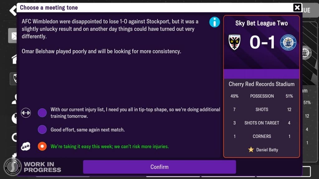 New Post-Match hub in Football Manager 2024 Mobile