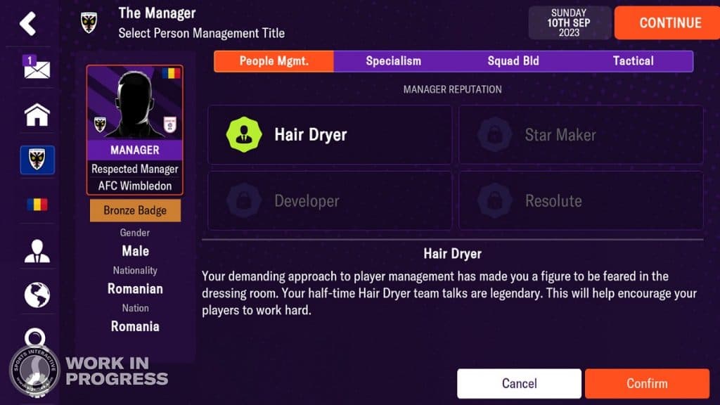 Reputation Titles hub in Football Manager 2024 Mobile