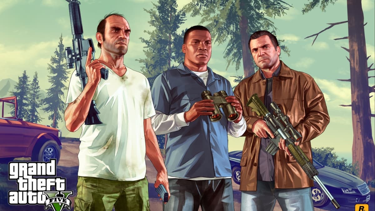 GTA 5 protagonists Trevor, Franklin and Michael.