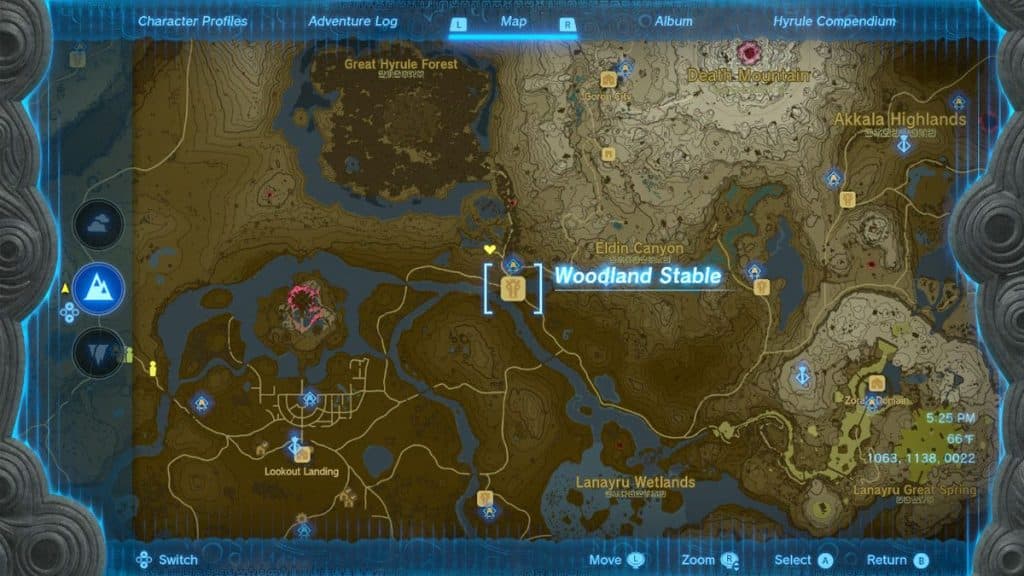 woodland stable location in zelda tears of the kingdom