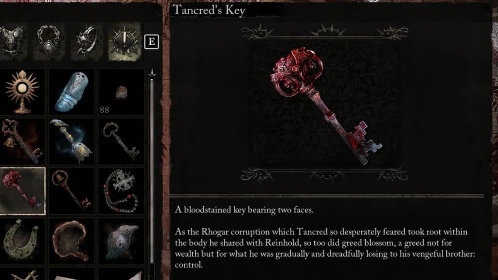 Tancred's Key in Lords of the Fallen