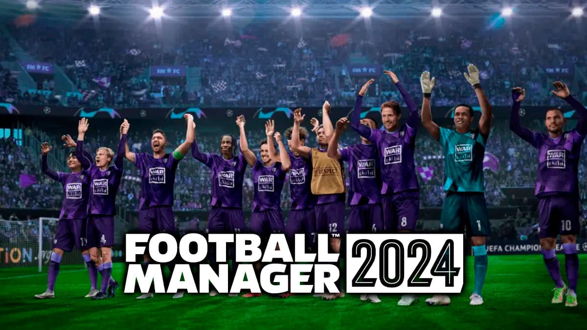 Team celebrating victory Football Manager 2024