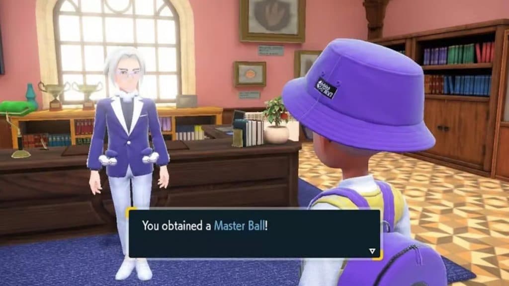 Pokemon Scarlet and Violet player obtaining the Master Ball