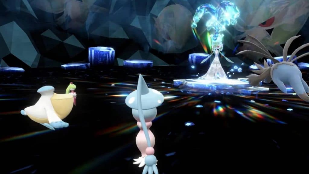 A Tera Raid Battle in Pokemon Scarlet and Violet