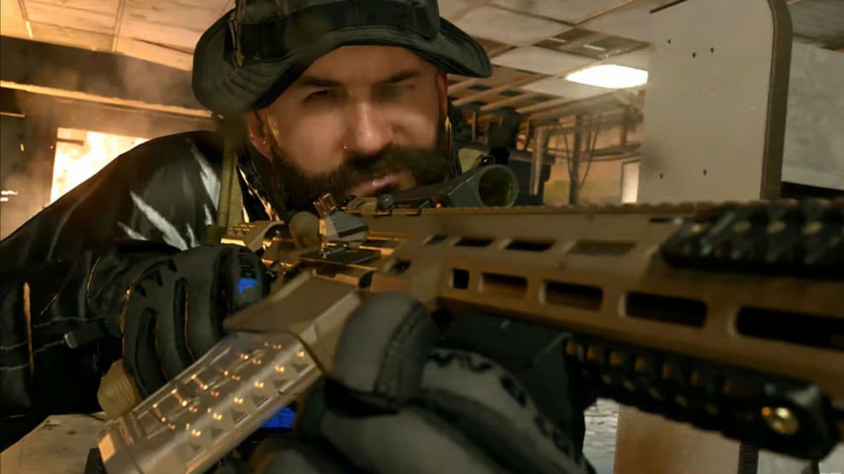 Captain Price aiming rifle in MW3