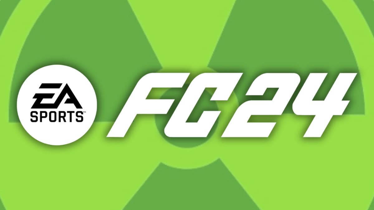 EA FC 24 logo in front of Radioactive symbol