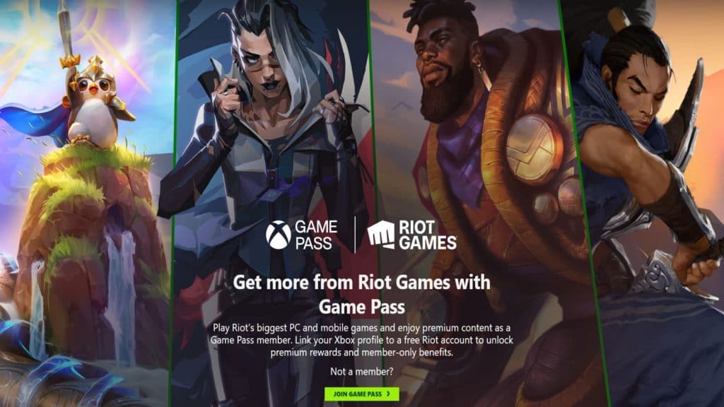 Riot Games' featured titles on Game Pass
