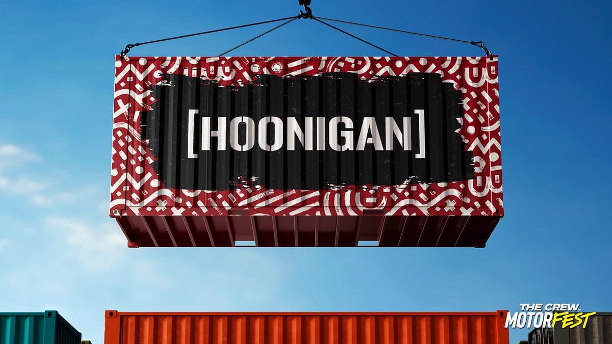 A crate with Hoonigan written in The Crew Motorfest