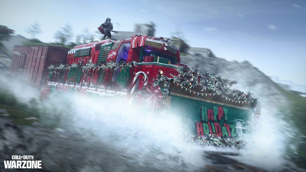 Santa on festive train in Warzone CODMAS event
