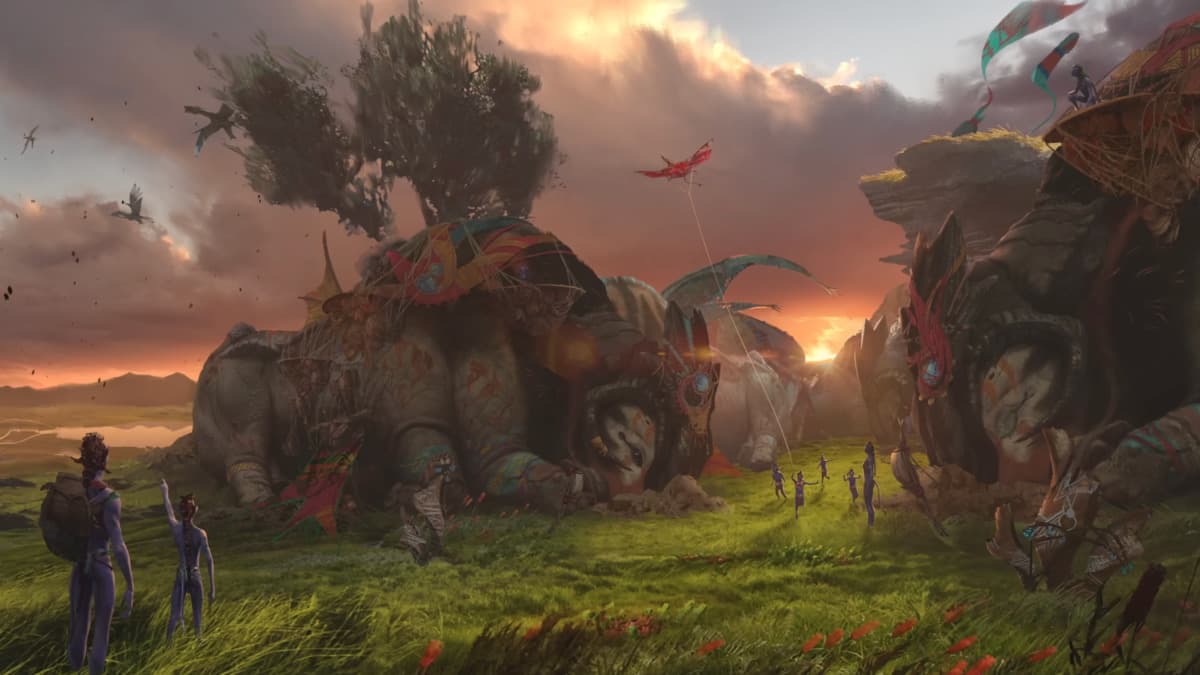 Na'vi with Zeswa clan animals in Avatar: Frontiers of Pandora