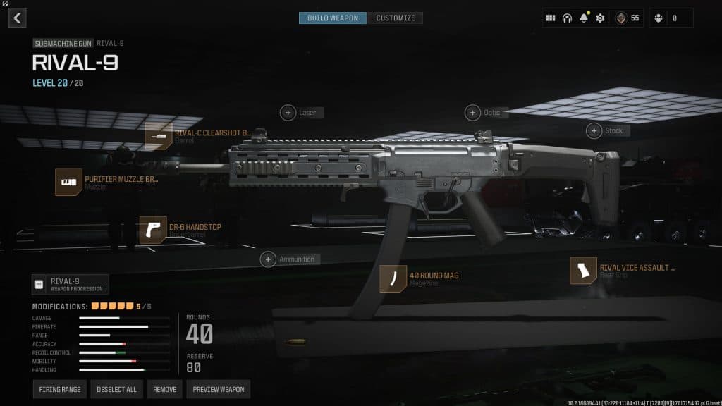 Rival-9 SMG with attachments in Warzone