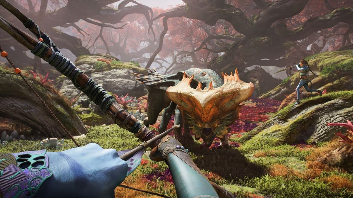Na'vi aiming their bow in Avatar: Frontiers of Pandora