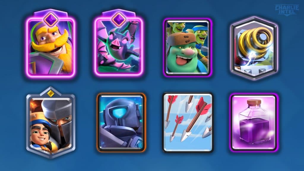 The Goblin Knight Rage deck in Clash Royale.