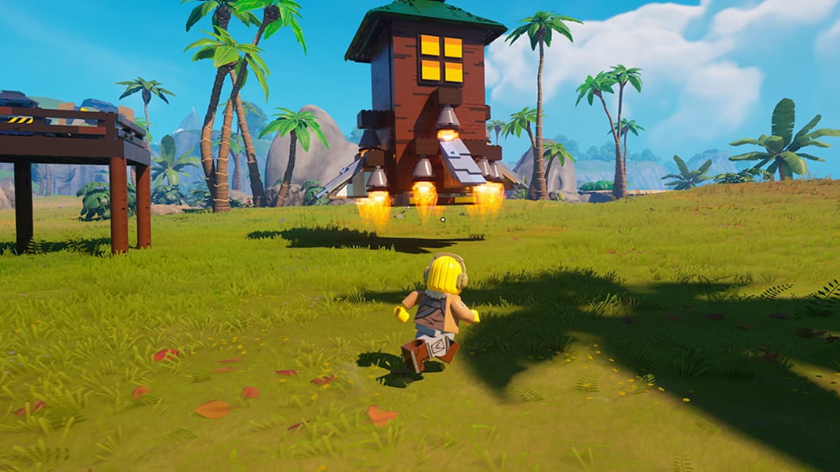 Lego Fortnite character in their village
