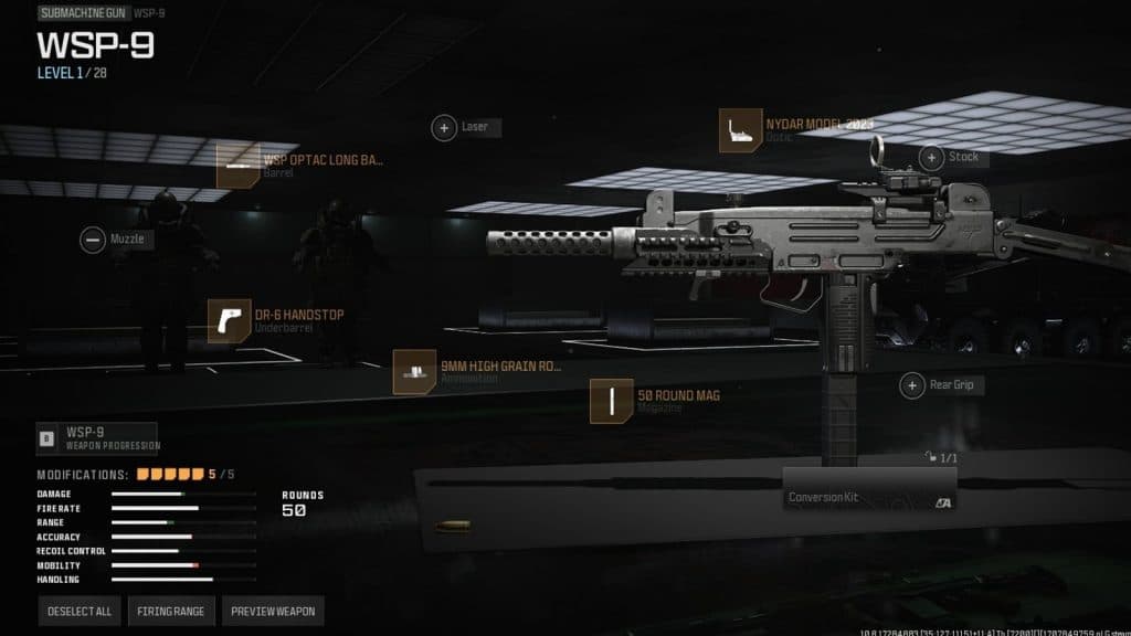 WSP-9 SMG attachments in Warzone