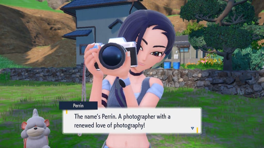 Perrin the Photographer in the Pokemon Scarlet and Violet DLC