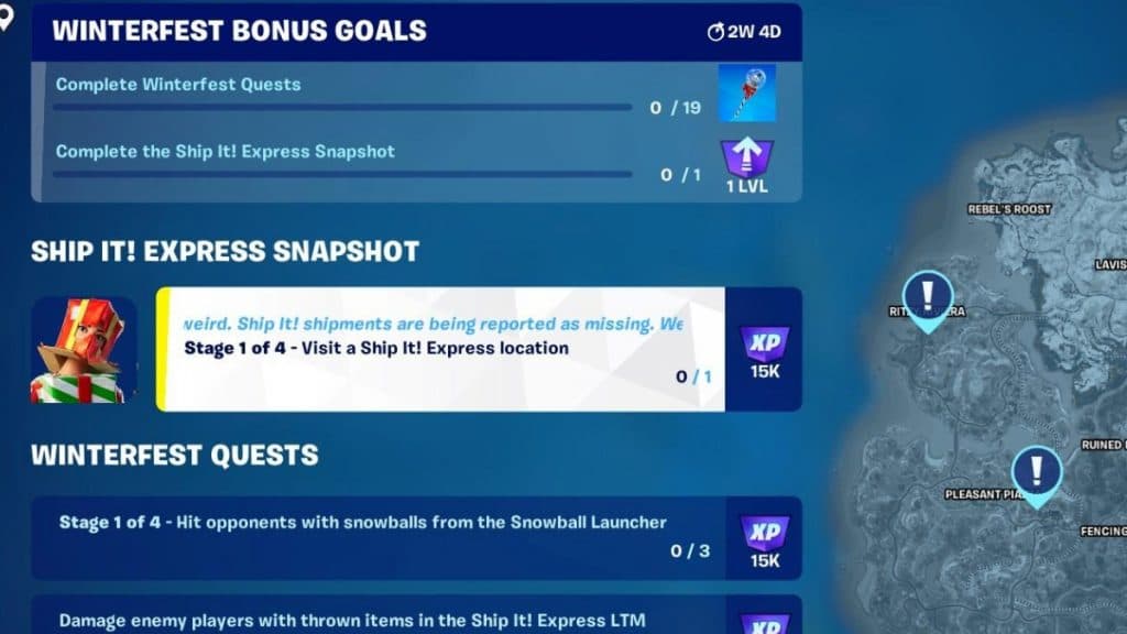 Ship It Express Snapshot Challenges in Fortnite