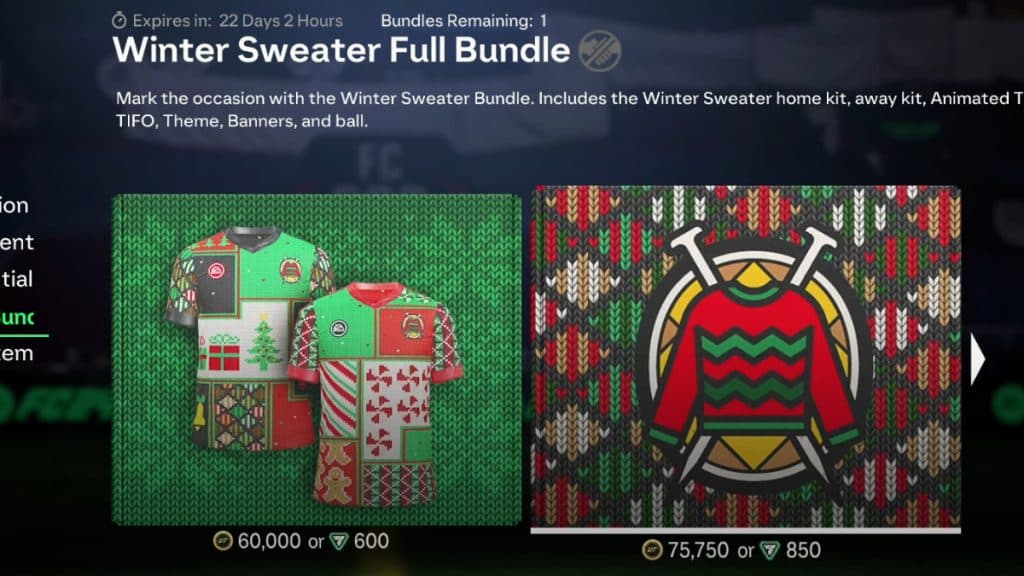 Winter Sweater bundle in EA FC 24