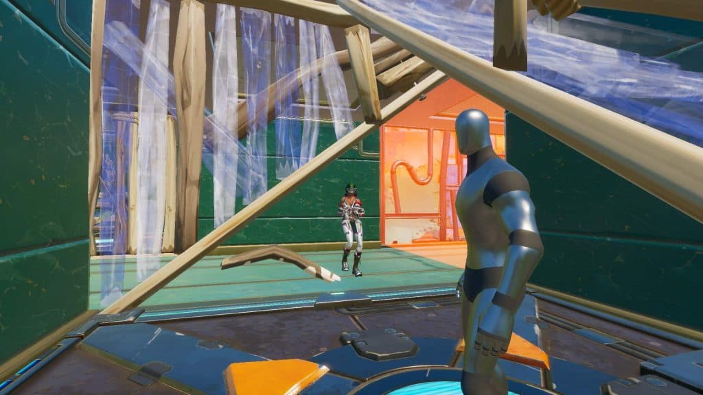A bot and player in Mongraal Classic Course in Fortnite.