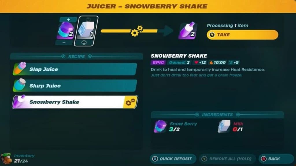 How to make Snowberry Shakes to farm Obsidian