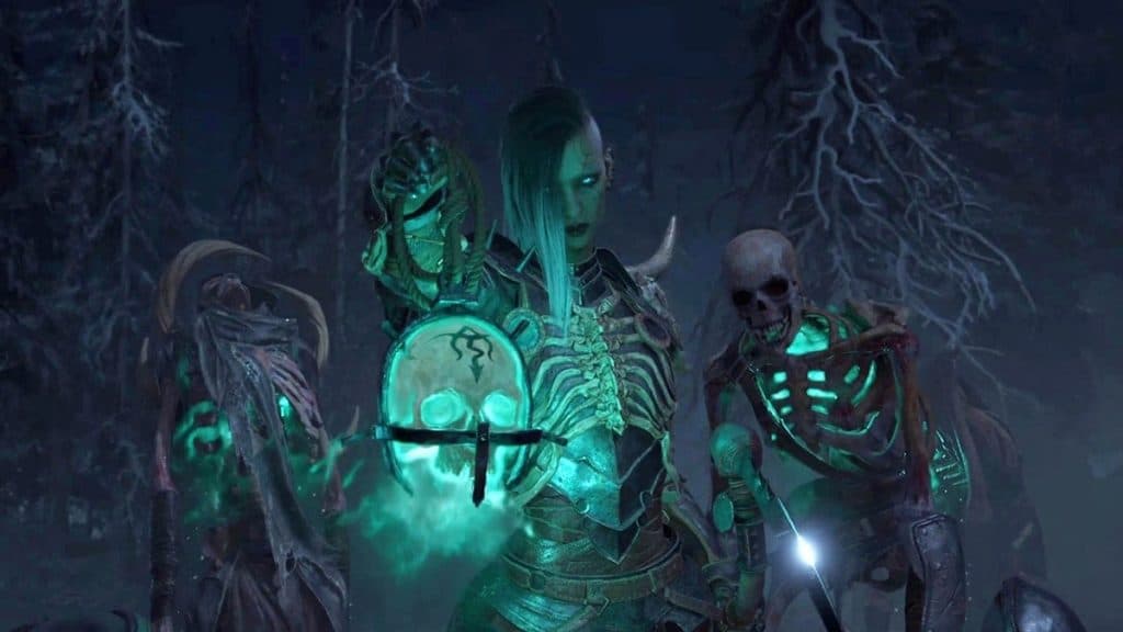 A Necomrancer and their minions in Diablo 4