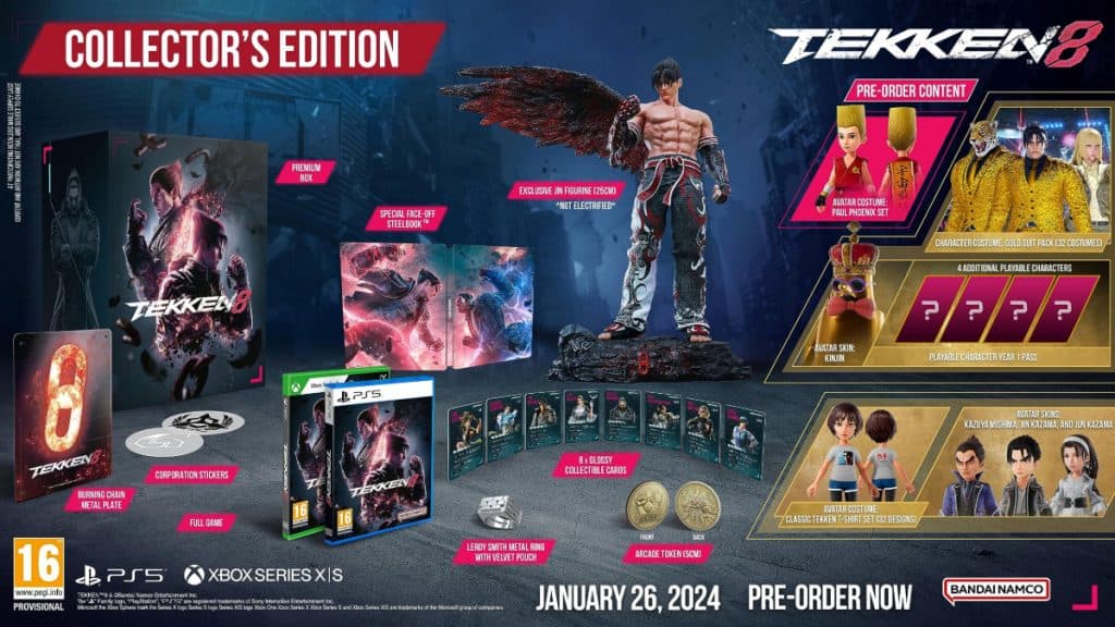 Tekken 8 Premier Collector's Edition contents