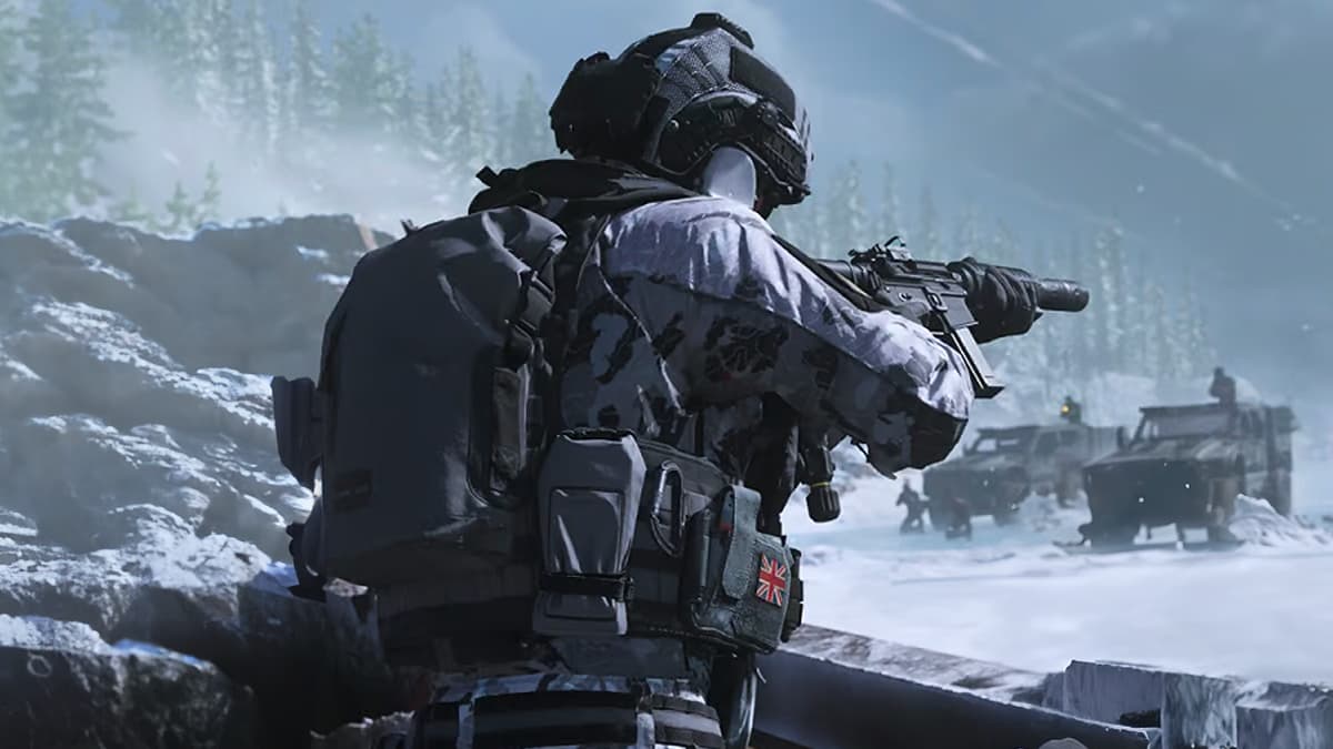 Player aiming on snowy map