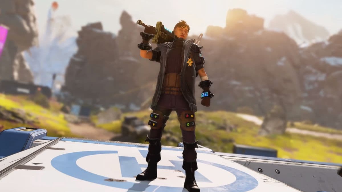 crypto holding the buster sword r5 in apex legends