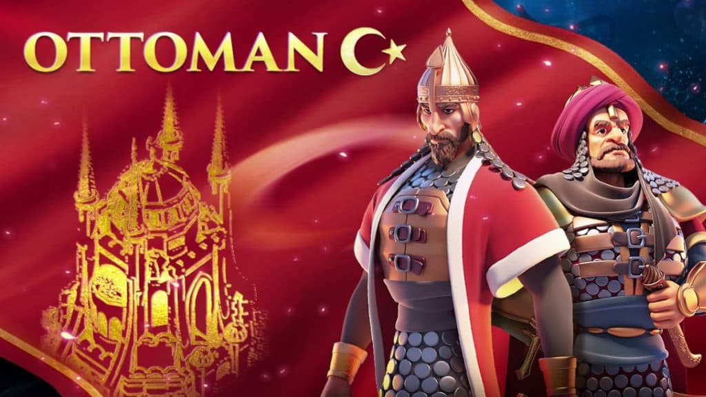 Osman with Ottoman banner in Rise of Kingdoms.