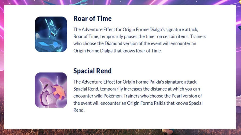 Dialga and Palkia Adventure Effects