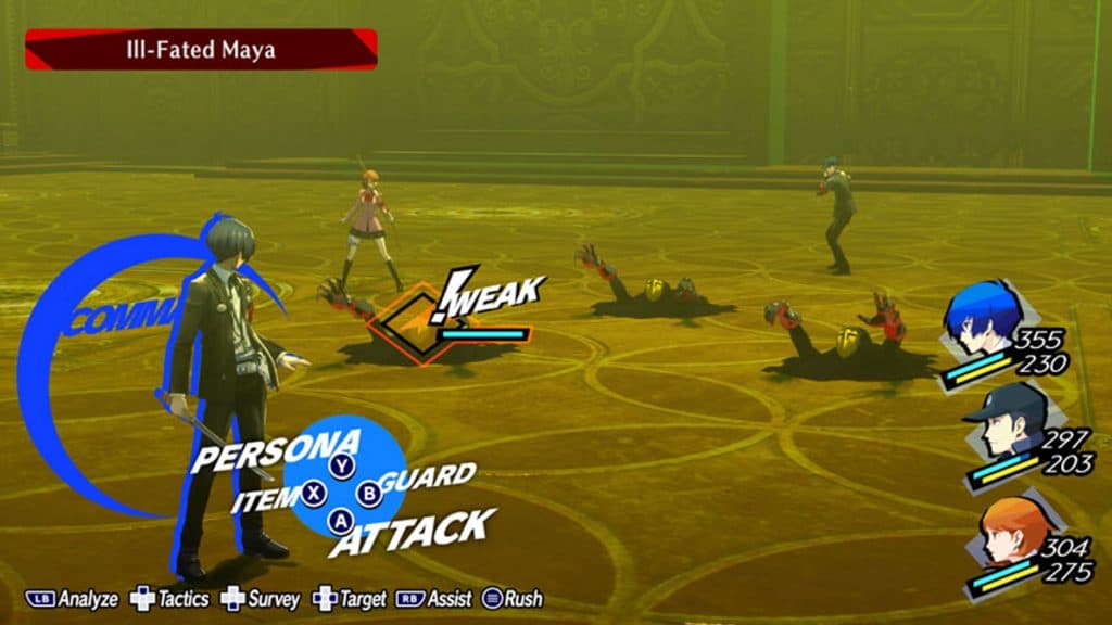 Persona 3 Reload battle gameplay.