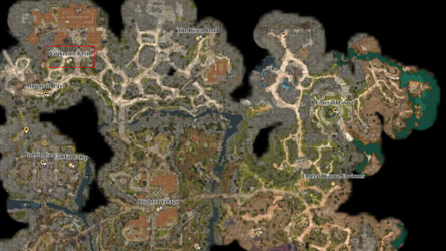 Map of Wilderness in Baldur's Gate 3