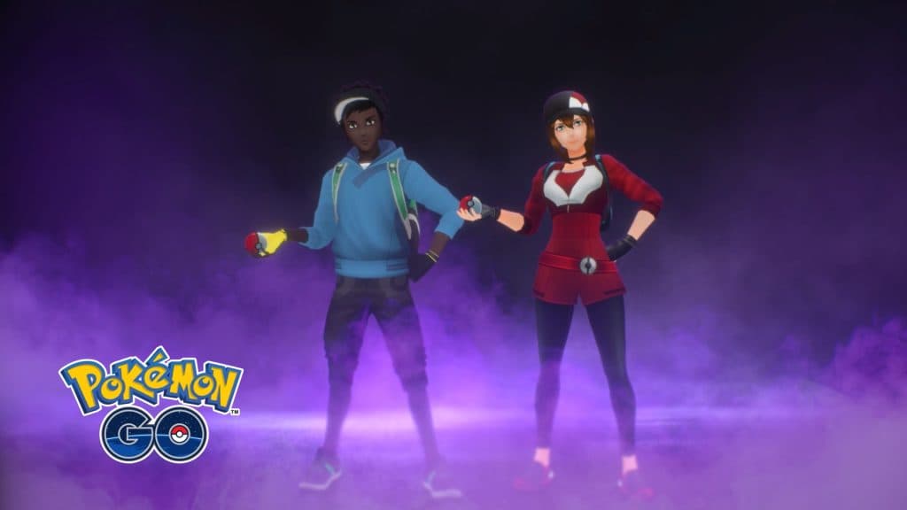 Pokemon Go trainers posing