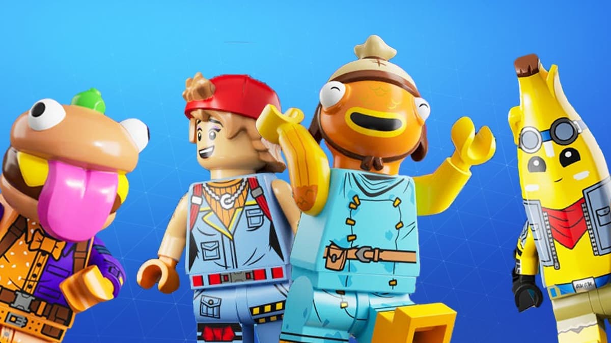 An image of some of the characters in LEGO Fortnite.