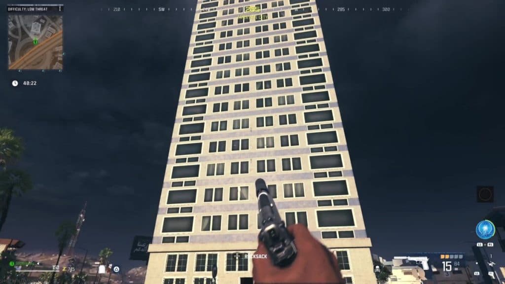 Zaravan City Skyscrapper in MW3 Zombies.