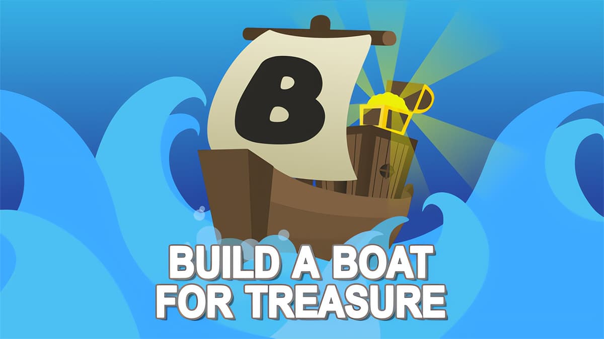 A boat with a treasure chest in Roblox Build A Boat For Treasure.