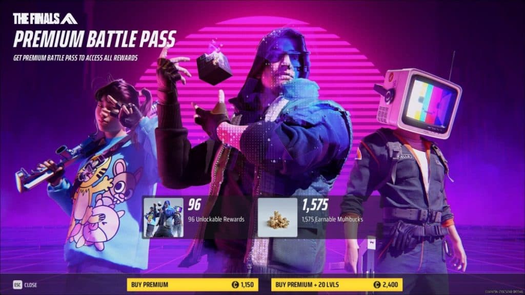 The Finals Season 2 Battle Pass purchase screen
