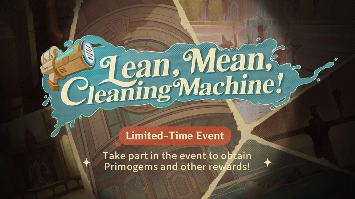 Genshin Impact Genshin Impact Lean, Mean, Cleaning Machine web event poster
