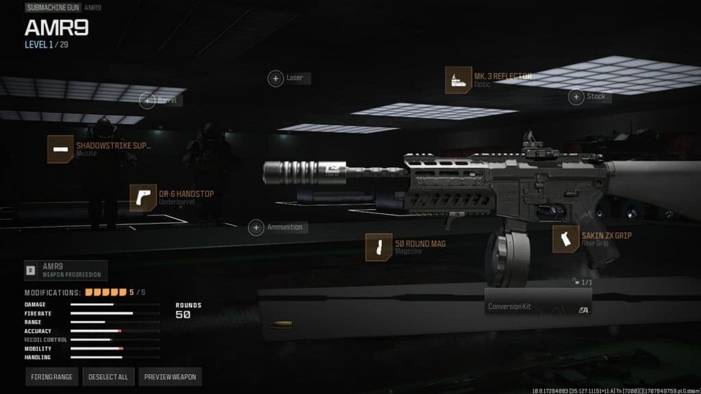 AMR9 attachments in Warzone
