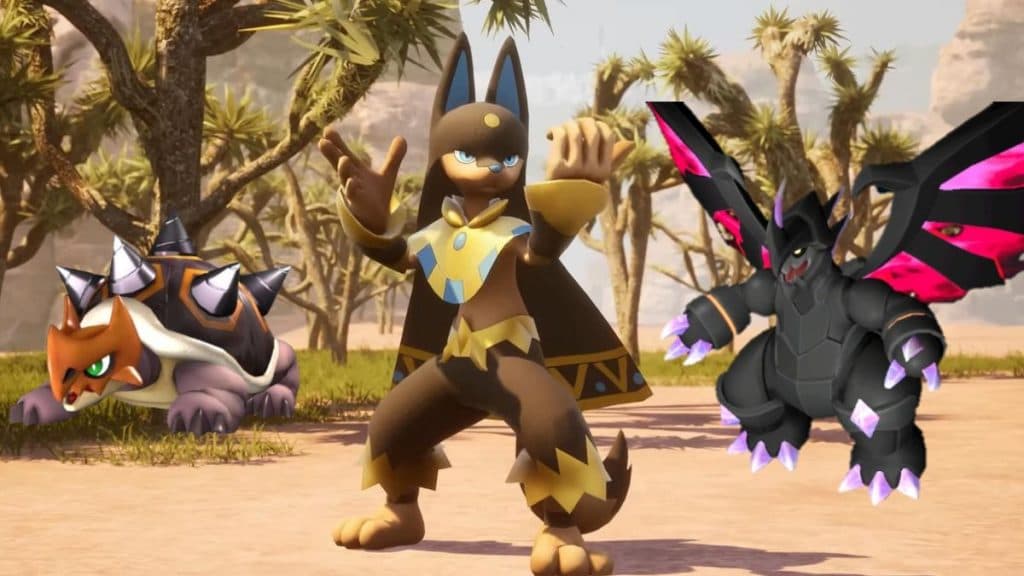 Anubis, Digtoise, and Astegon in Palworld.