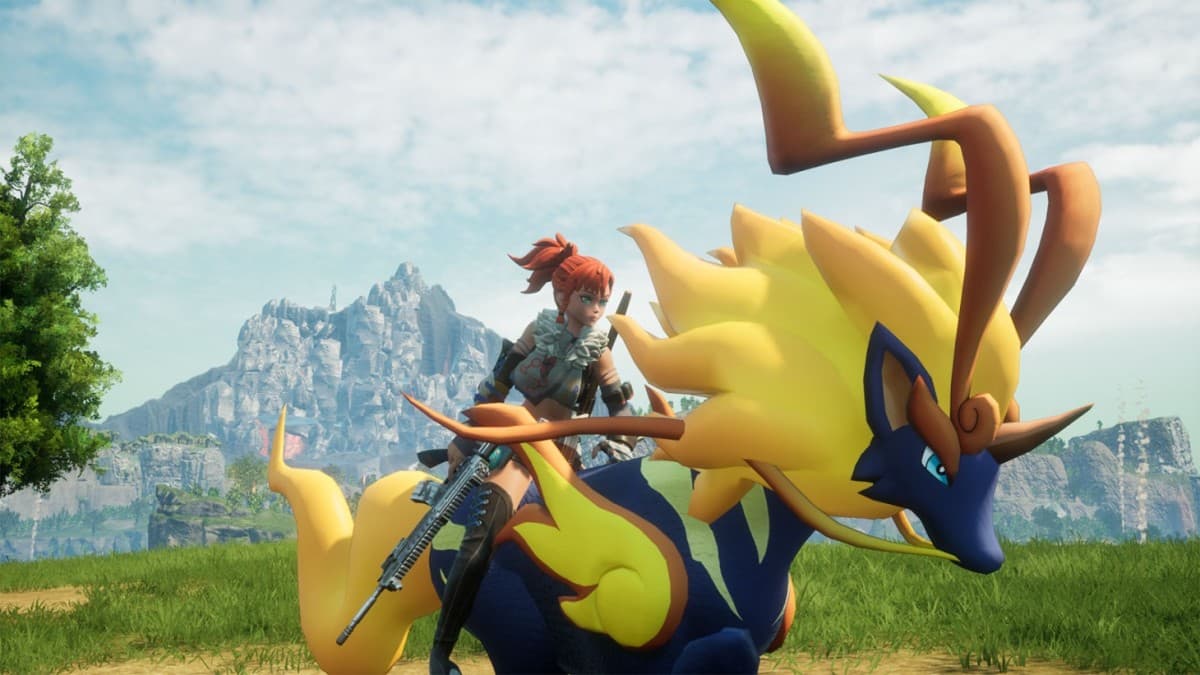 Player riding a Pal in Palworld