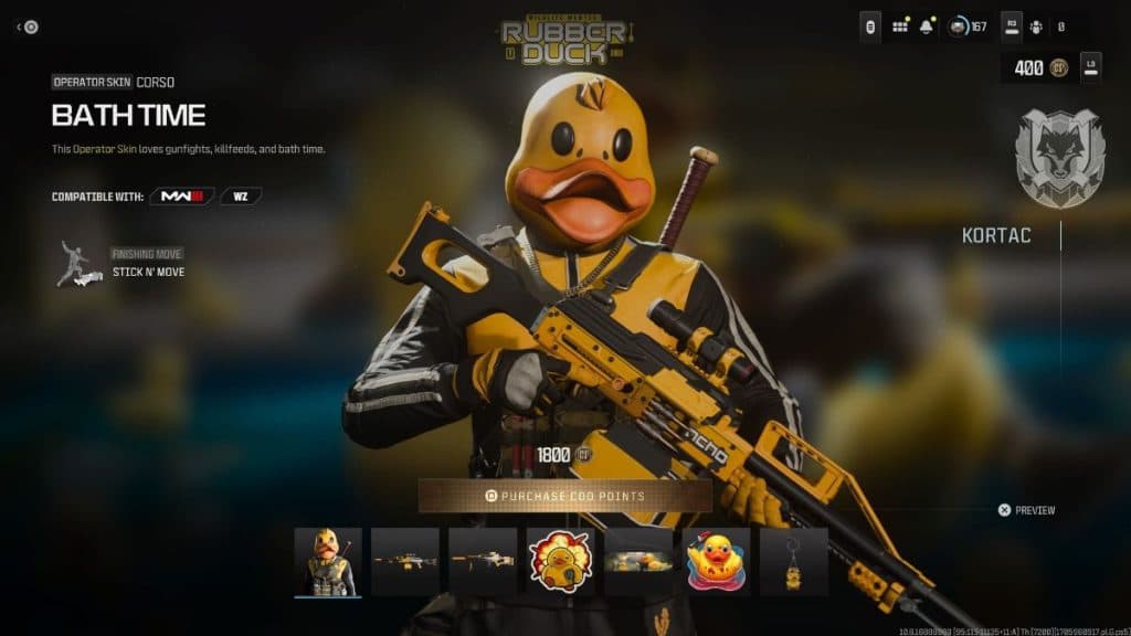 Bath Time Rubber Duck skin on CoD store