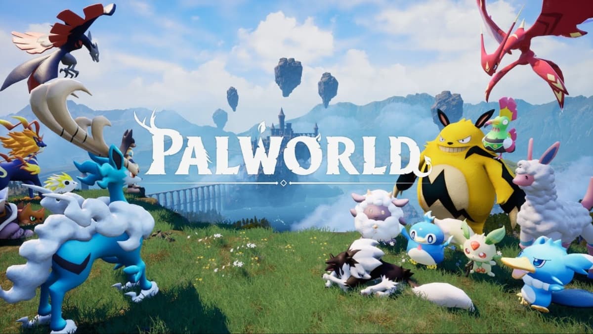 Palworld cover with several Pals.