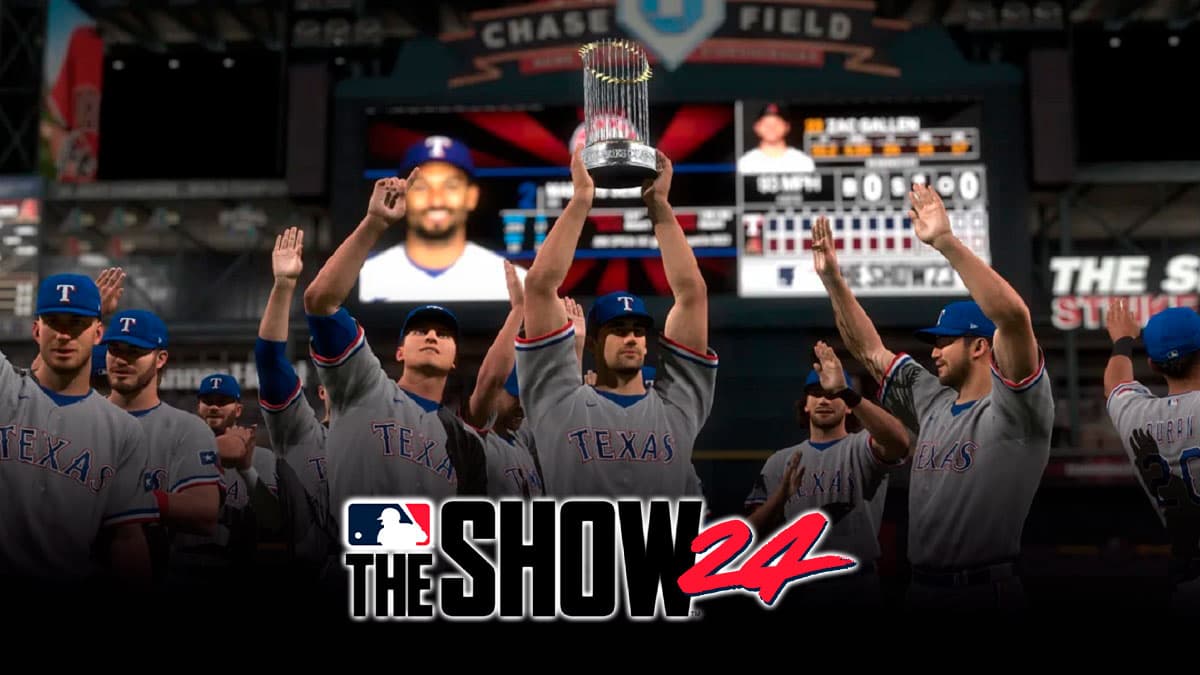 Texas Ranges celebrating World Series MLB The Show 24