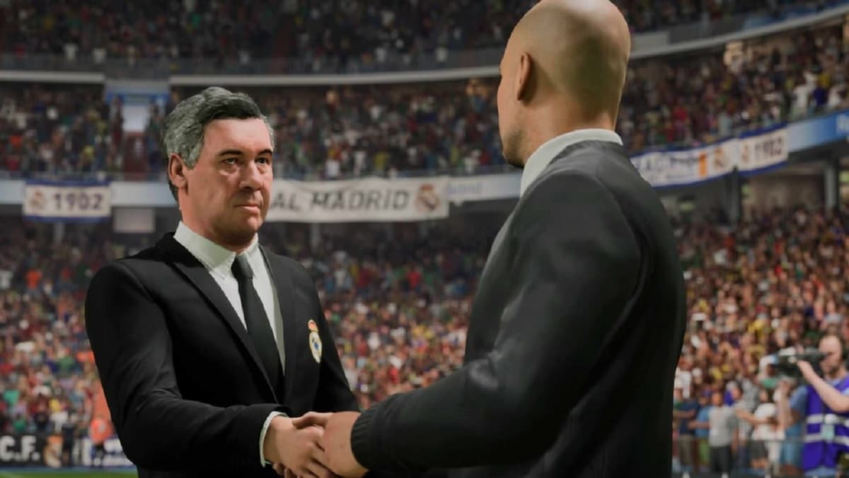 Ancelotti and Guardiola shaking hands