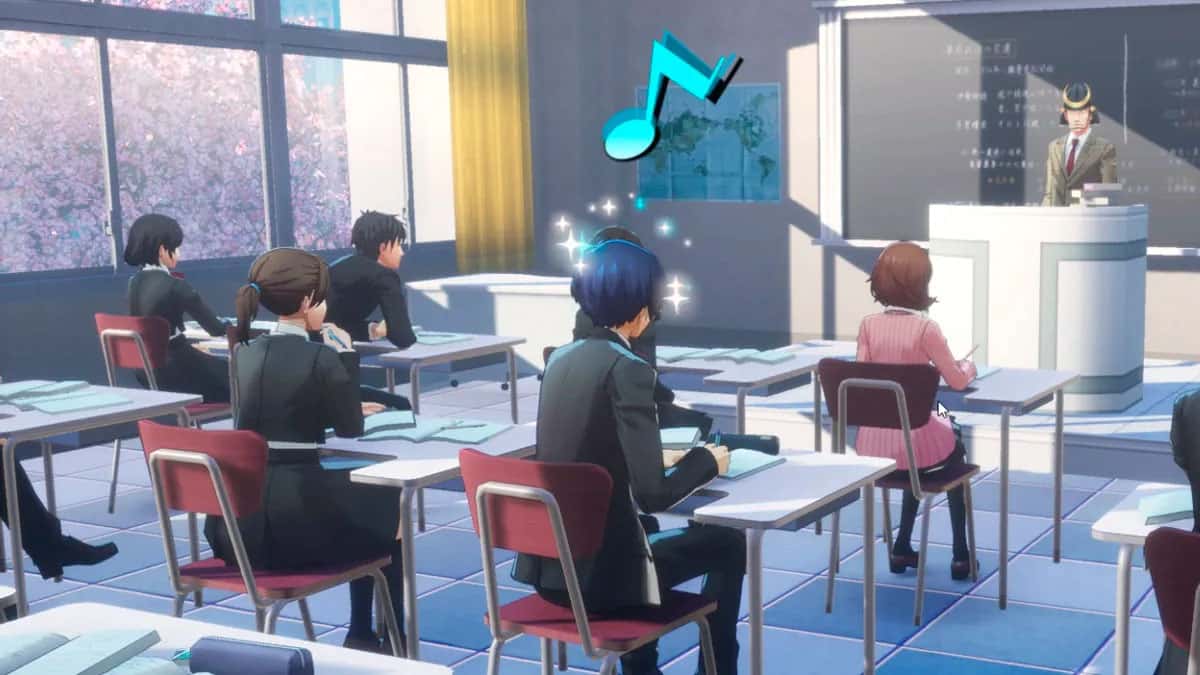 Persona 3 Reload classroom.