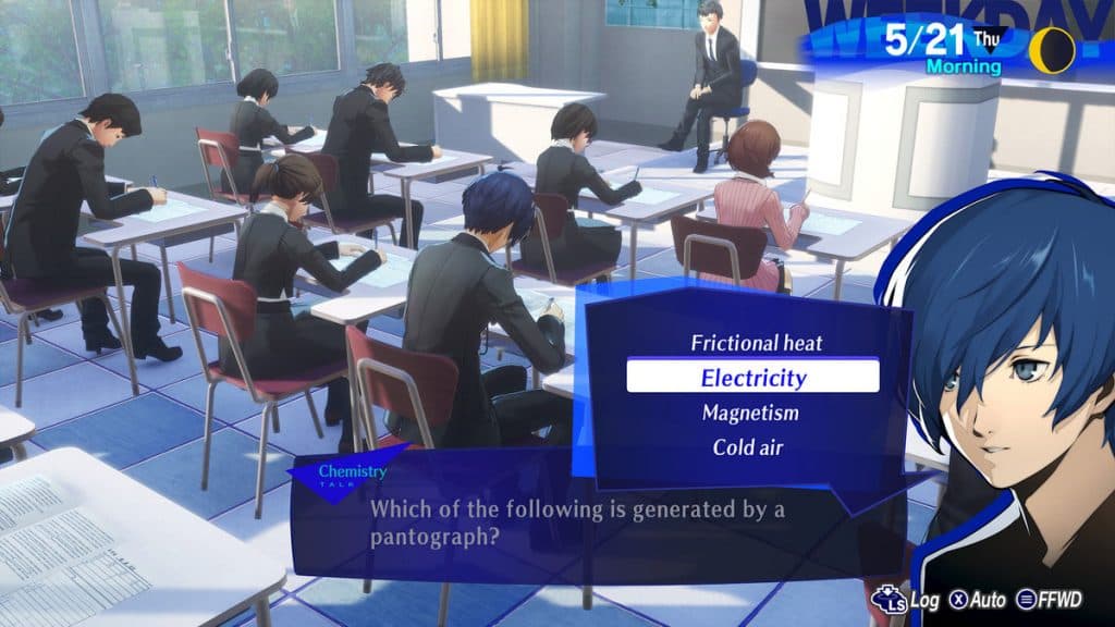 Persona 3 Reload MC in Classroom.